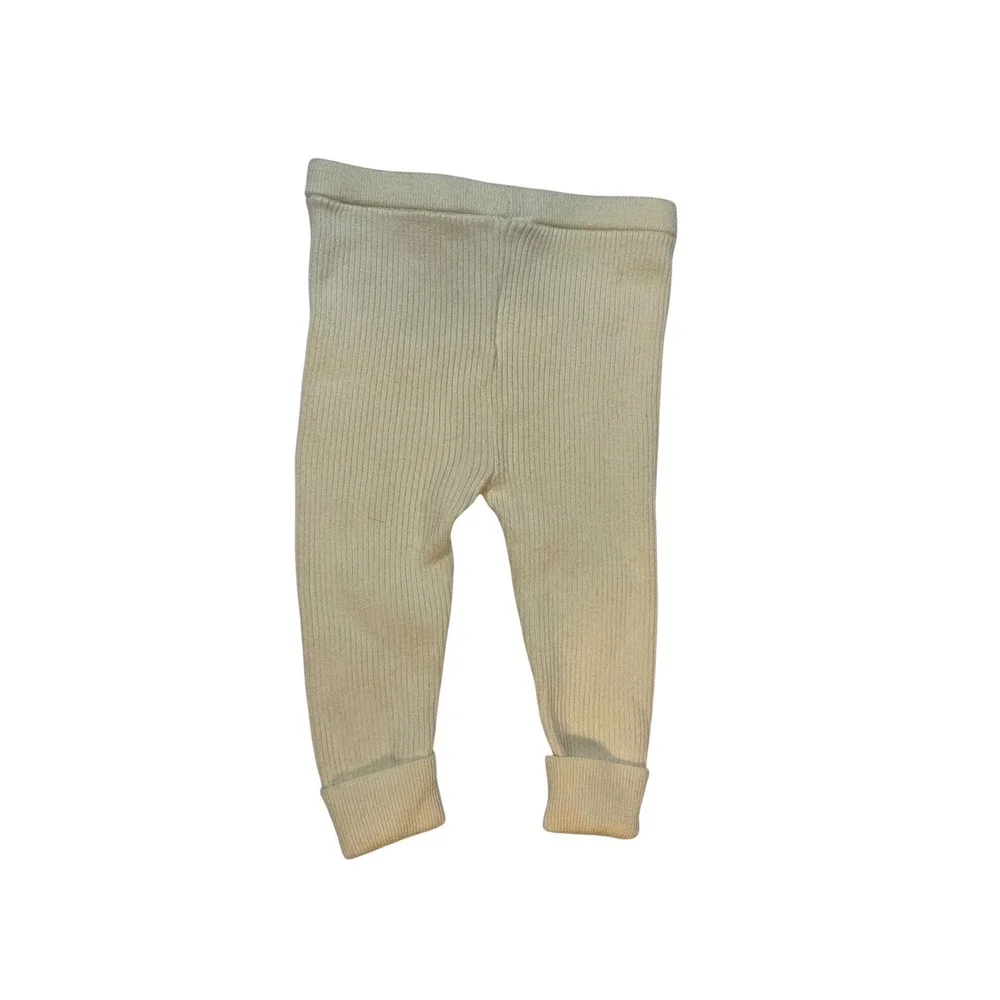 Baby Gap Ribbed Knit Leggings Cream Off‎ White Infant 6-12 Months Pants